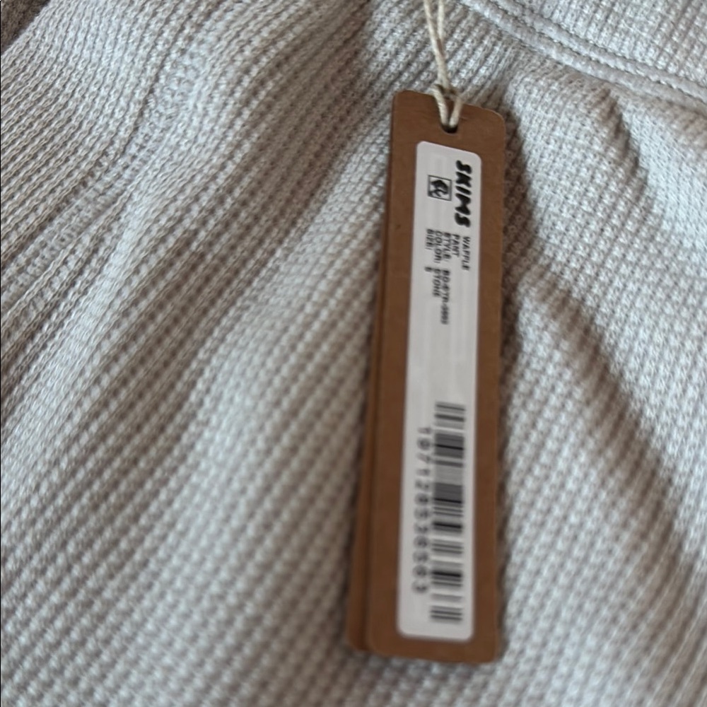 SKIMS White Track Pants with Textured Fabric